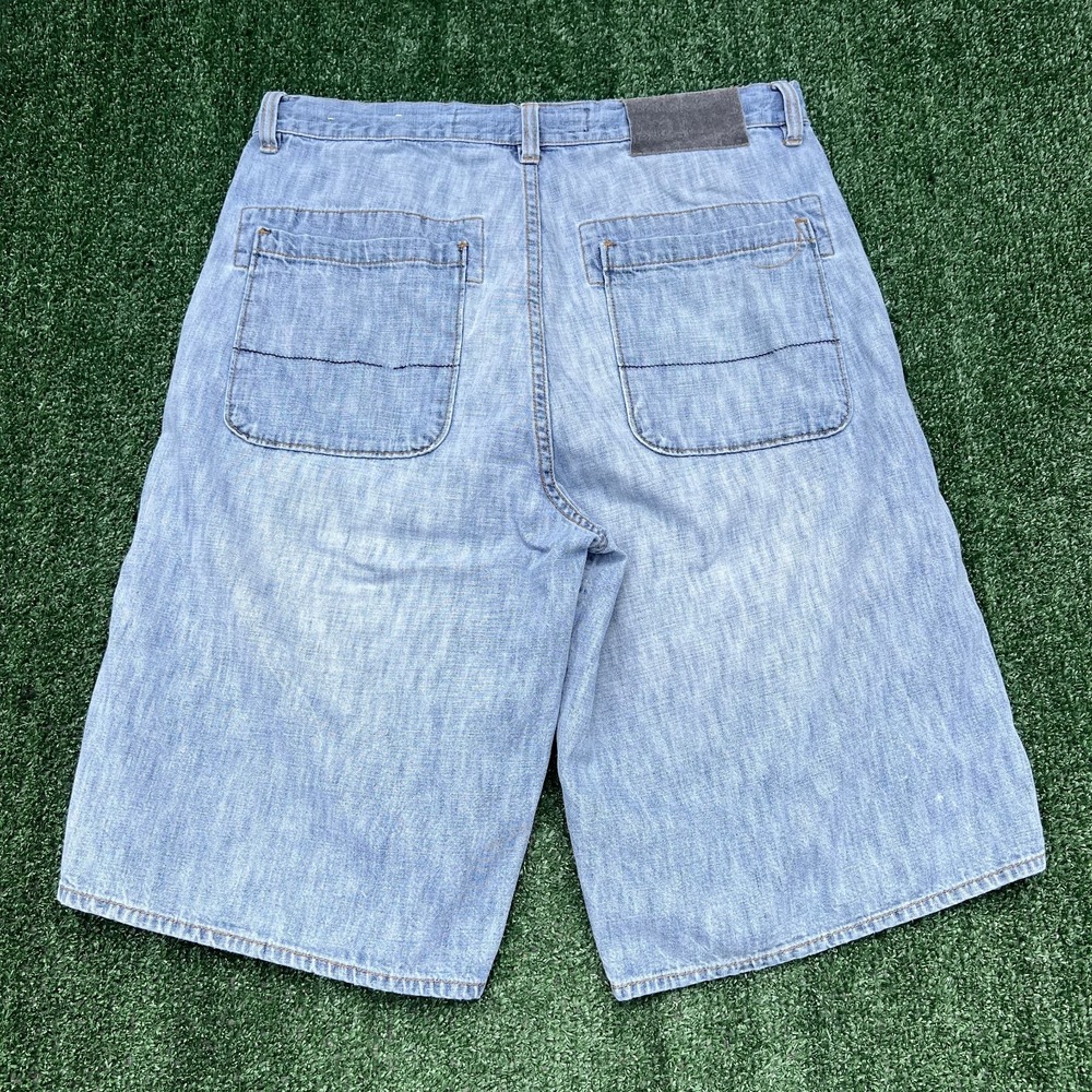 Vintage Nautica Jean Shorts Mens 33x13" Blue Front Cargo Drawstring Baggy 90s - Picture 6 of 8